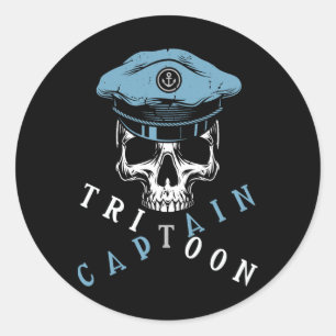 Boating Tritoon Captain Flatboat Life Pontoon For Classic Round Sticker