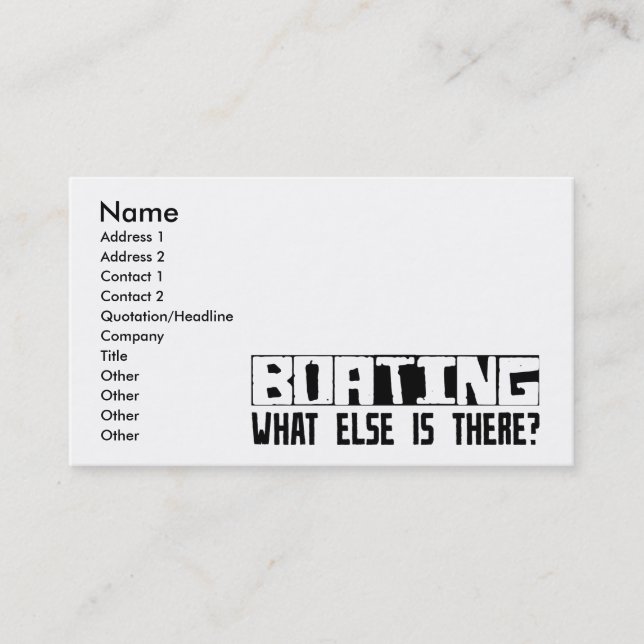 Boating What Else Is There? Business Card (Front)
