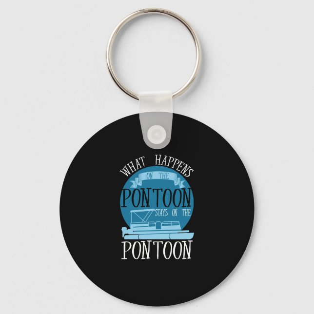 BOATING - What Happens On The Pontoon Keychain (Front)