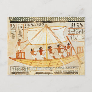 Boatmen on the Nile, from the Tomb of Sennefe Postcard