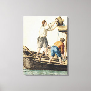 Boatmen Pouring Fresh Water into the Pipelines Canvas Print
