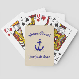 Boats anchor sailing motif playing cards