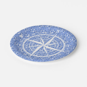 Boats and compass Paper Plate
