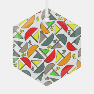 Boats and Fish Glass Ornament