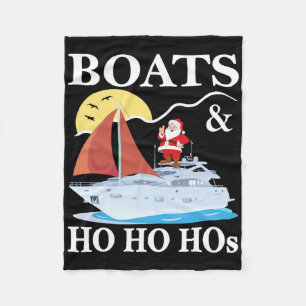 Boats And Ho Ho Hos Christmas Pajama Funny Humour Fleece Blanket