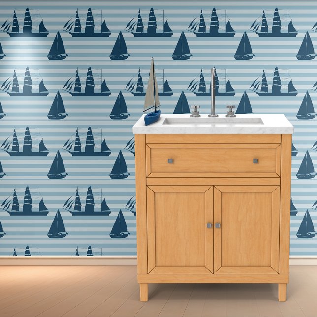 Boats and Horizontal Stripes Wallpaper (Creator Uploaded)