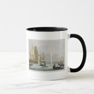 Boats Approaching a Whale, engraved by Matthew Dub Mug