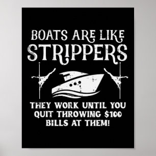 Boats Are Like Work Until Funny Captain Yacht Owne Poster