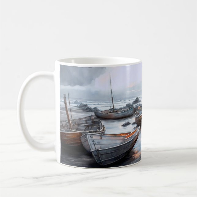 Boats Ashore Coffee Mug (Left)