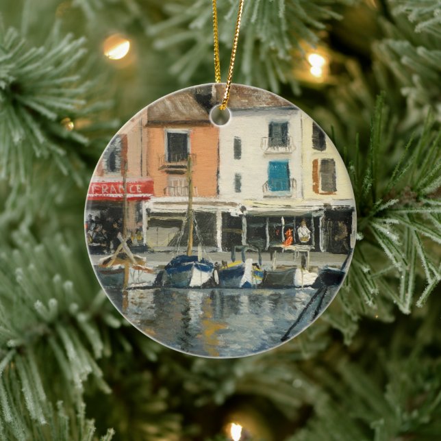 Boats at Cassis Provence France Ceramic Ornament (Tree)