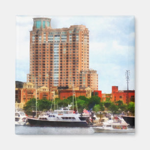 Boats at Inner Harbour Baltimore MD Magnet