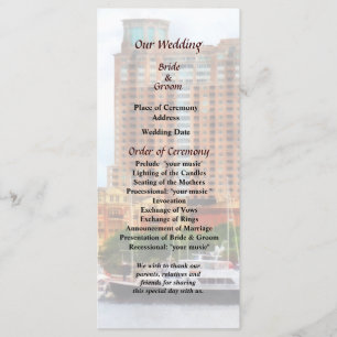 Boats at Inner Harbour Baltimore MD Wedding Progra Program