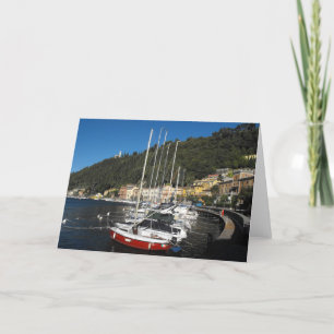 Boats at Maderno on Lake Garda in Italy Holiday Card