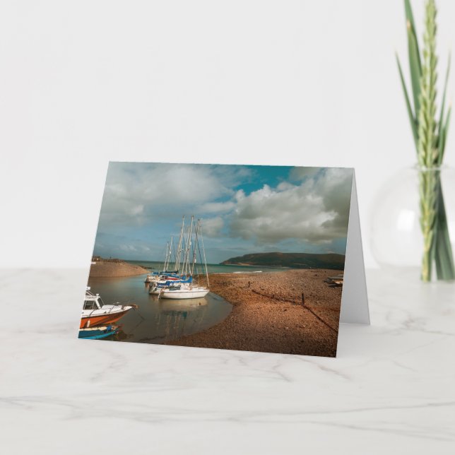 Boats at Porlock Weir Card (Front)