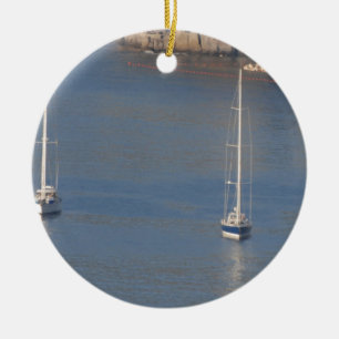 Boats at rest in Sorrento Italy Ceramic Ornament