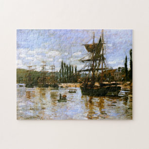 Boats at Rouen 1872 Monet Fine Art Jigsaw Puzzle