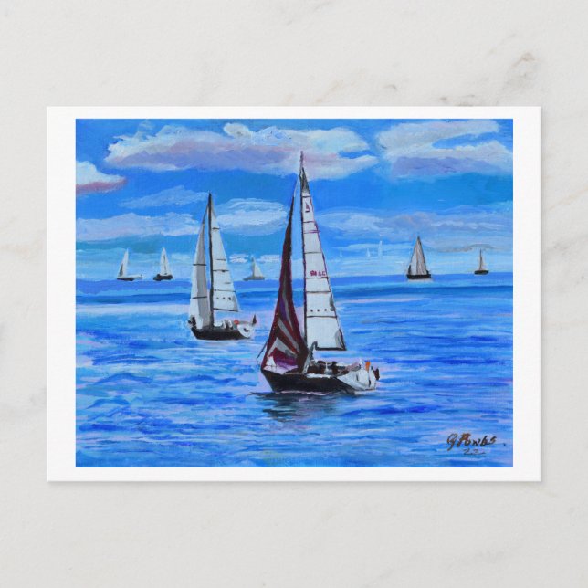 Boats at Sea Postcard (Front)