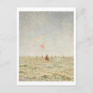 Boats at Sunrise (oil on panel) Postcard