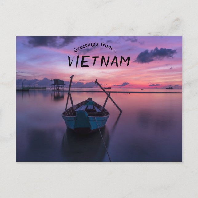 Boats At Sunrise Phu Quoc Vietnam Postcard (Front)