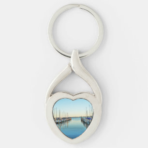 Boats at the Marina by Shirley Taylor Keychain