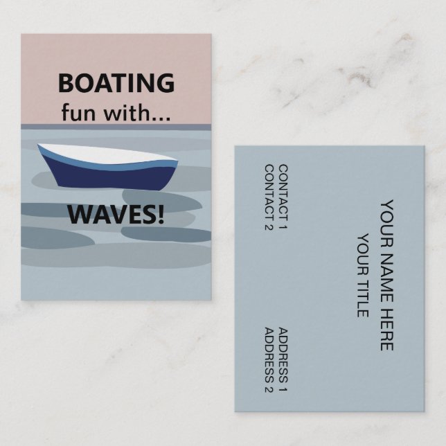 Boats Boating Fun With The Waves Boats Business Card (Front/Back)