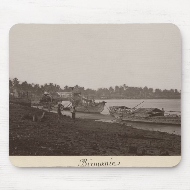 Boats carrying rice on the River Thanlwin Mouse Pad (Front)