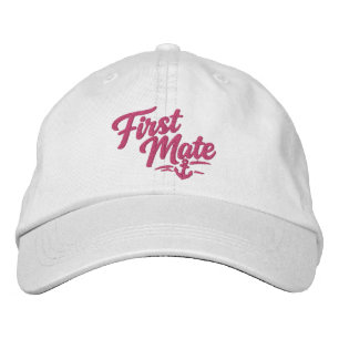 Boats First Mate Sailor Simple Bold Typography Embroidered Hat