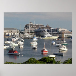 Boats in a Cape Cod Harbour during Summer Poster