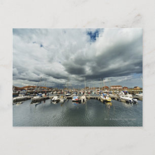 Boats In A Harbour Postcard