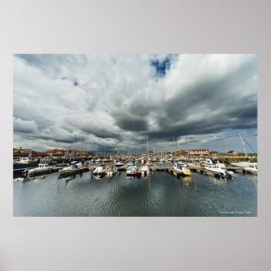 Boats In A Harbour Poster