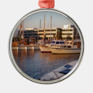 Boats In A Marina Metal Ornament