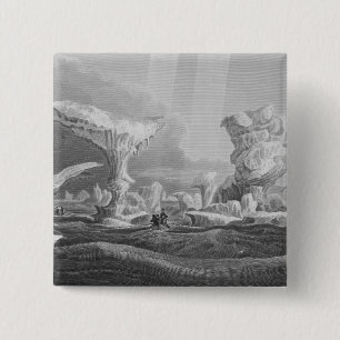 Boats in a Swell Amongst Ice, August 24, 1826, fro 2 Inch Square Button