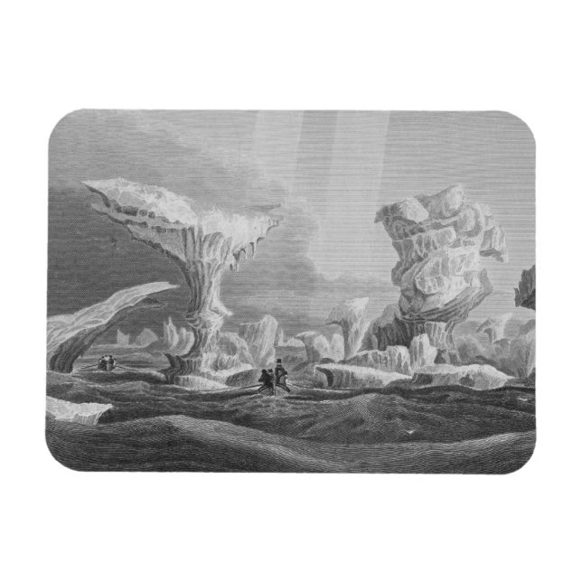 Boats in a Swell Amongst Ice, August 24, 1826, fro Magnet (Horizontal)