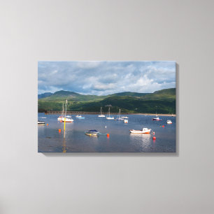 Boats in Barmouth Harbour Canvas Print