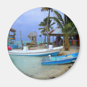 Boats in Caye Caulker, Belize Magnet