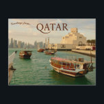 Boats in Doha Qatar Postcard<br><div class="desc">This beautiful postcard features boats in Doha,  Qatar.  Photo credit: Hongbin,  2022.

Enjoy your new Boats in Doha Qatar Postcard!</div>