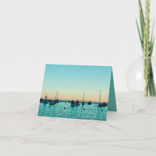 Boats in Harbour at Dusk Card