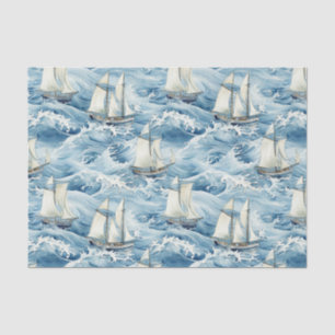 Boats in High Waves Decoupage Tissue Paper