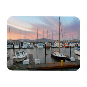 Boats in marina magnet