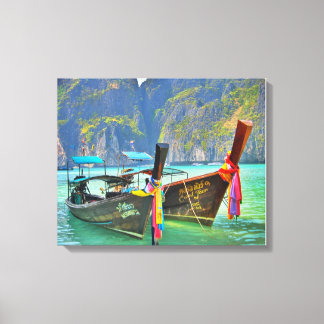 Boats in Maya Bay Canvas Print
