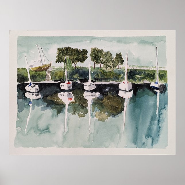 Boats in Port Poster (Front)