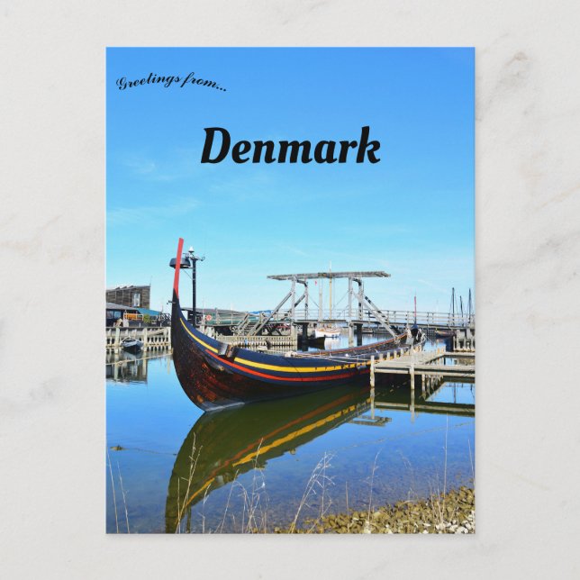 Boats in Roskilde Denmark Postcard (Front)
