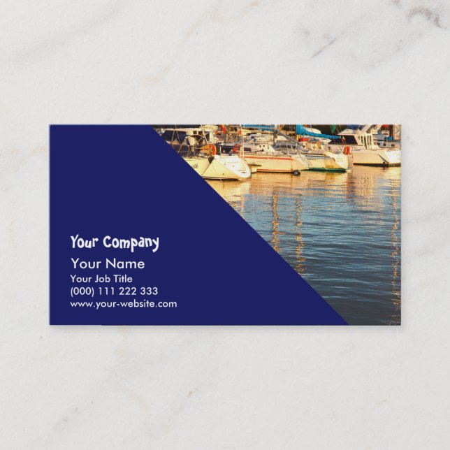 Boats in the marina business card (Front)