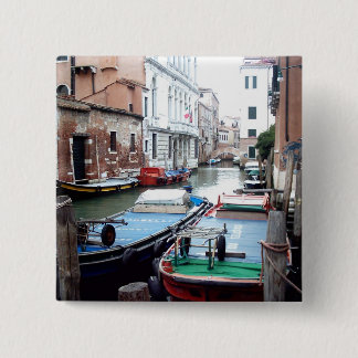 Boats in Venice 2 Inch Square Button