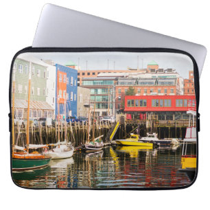 Boats Moored Portland, Maine Laptop Sleeve