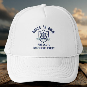 Boats N Bros Bachelor Party Favor Nautical Groom Trucker Hat