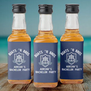 Boats N Bros Bachelor Party Favour Nautical Groom Liquor Bottle Label