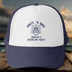 Boats N Bros Bachelor Party Favour Nautical Groom Trucker Hat