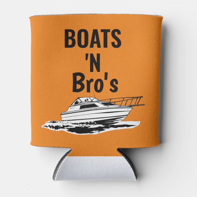 Boats N Bros Personalized Bachelor  Can Cooler (Front)