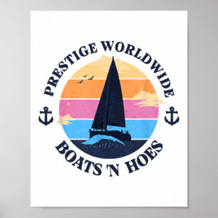Boats N Hoes Funny Retro Comedy Movie Boating Poster